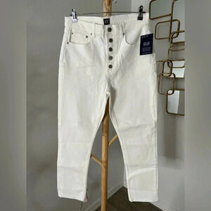High Rise Cigarette Jean size 30/10 off white NWT